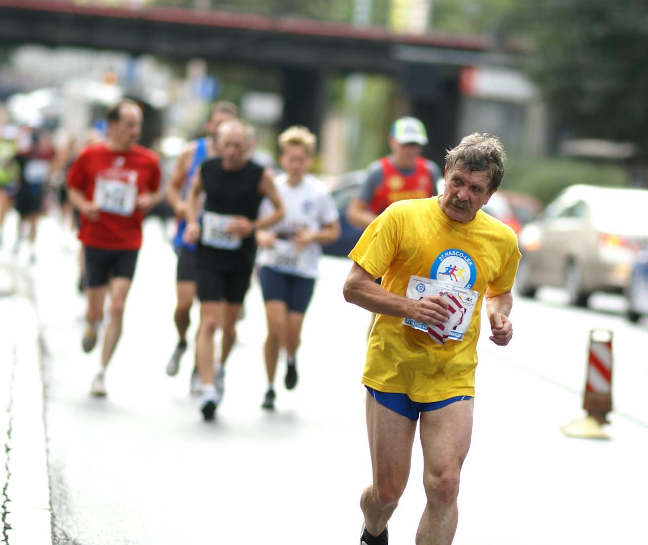 A man running in a race